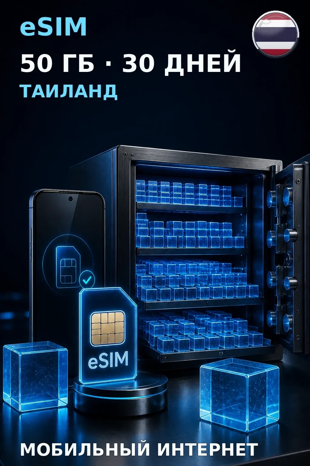 eSIM Таиланд — 50 ГБ, 30 дней — интернет