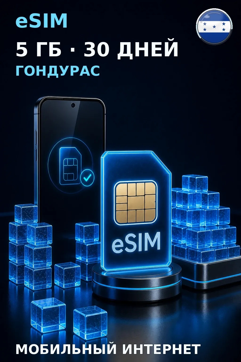 eSIM Гондурас — 5 ГБ, 30 дней — интернет