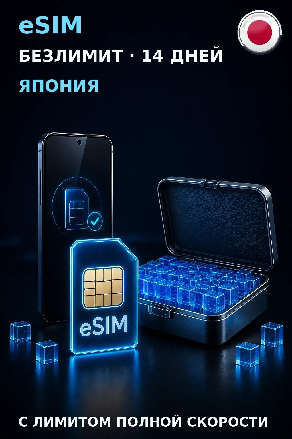 eSIM Япония — БЕЗЛИМИТ, 14 дней — интернет